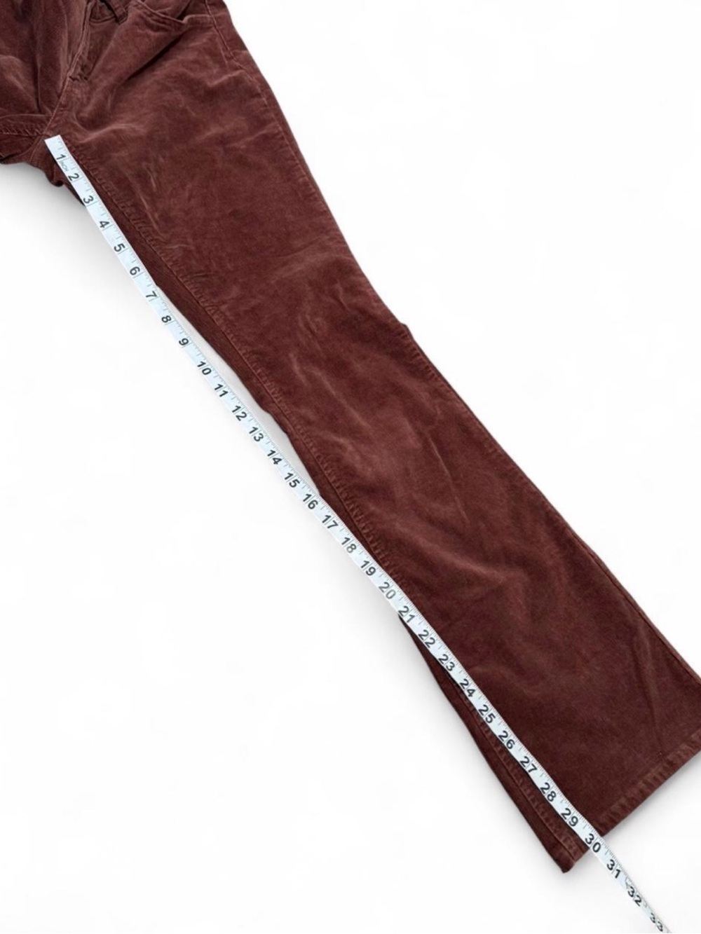 Corduroy Flare Pants in Dusty Brick Brown - Picture 5 of 7